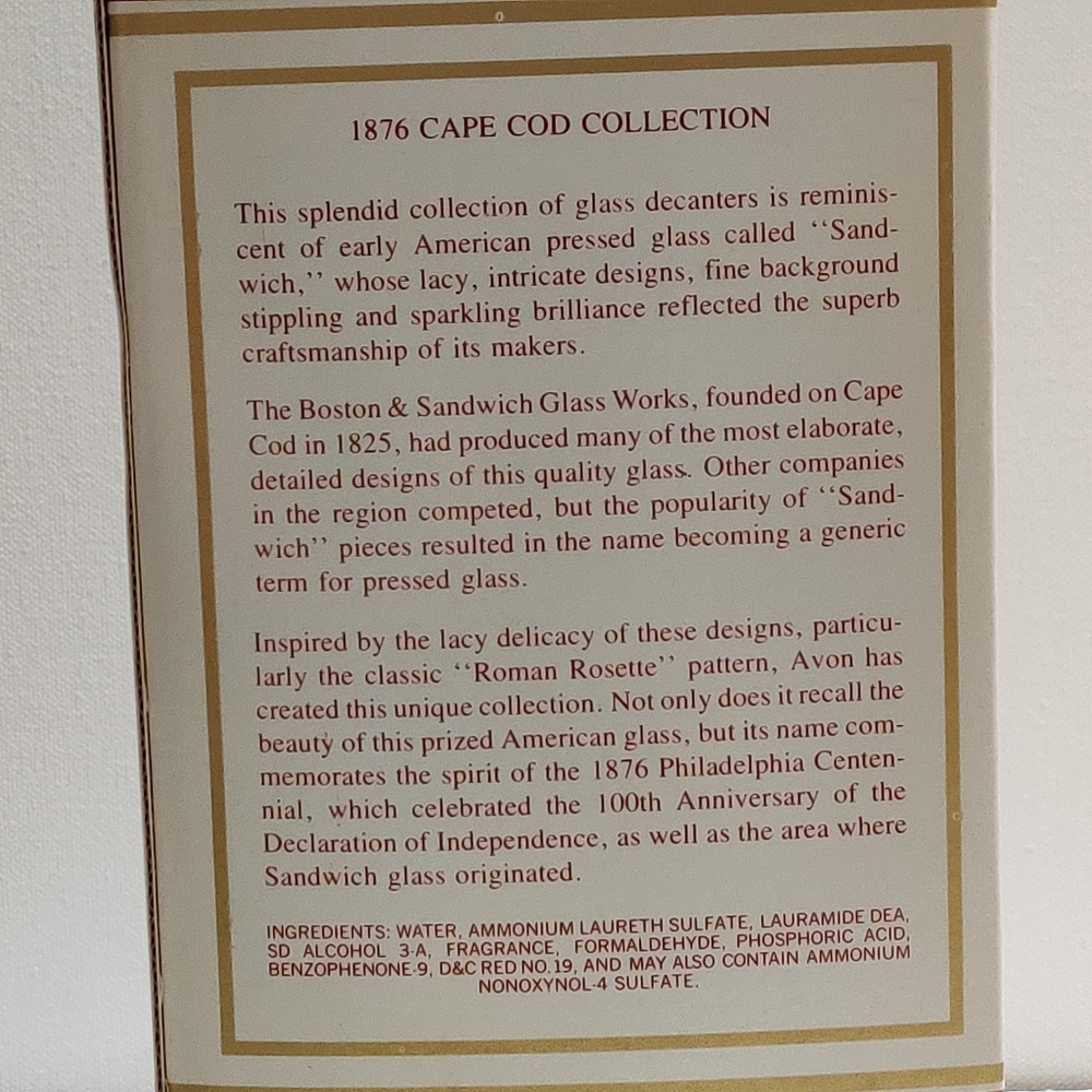 AVON 1876 Cape Cod Collection Wine Decanter - Picture 10 of 10
